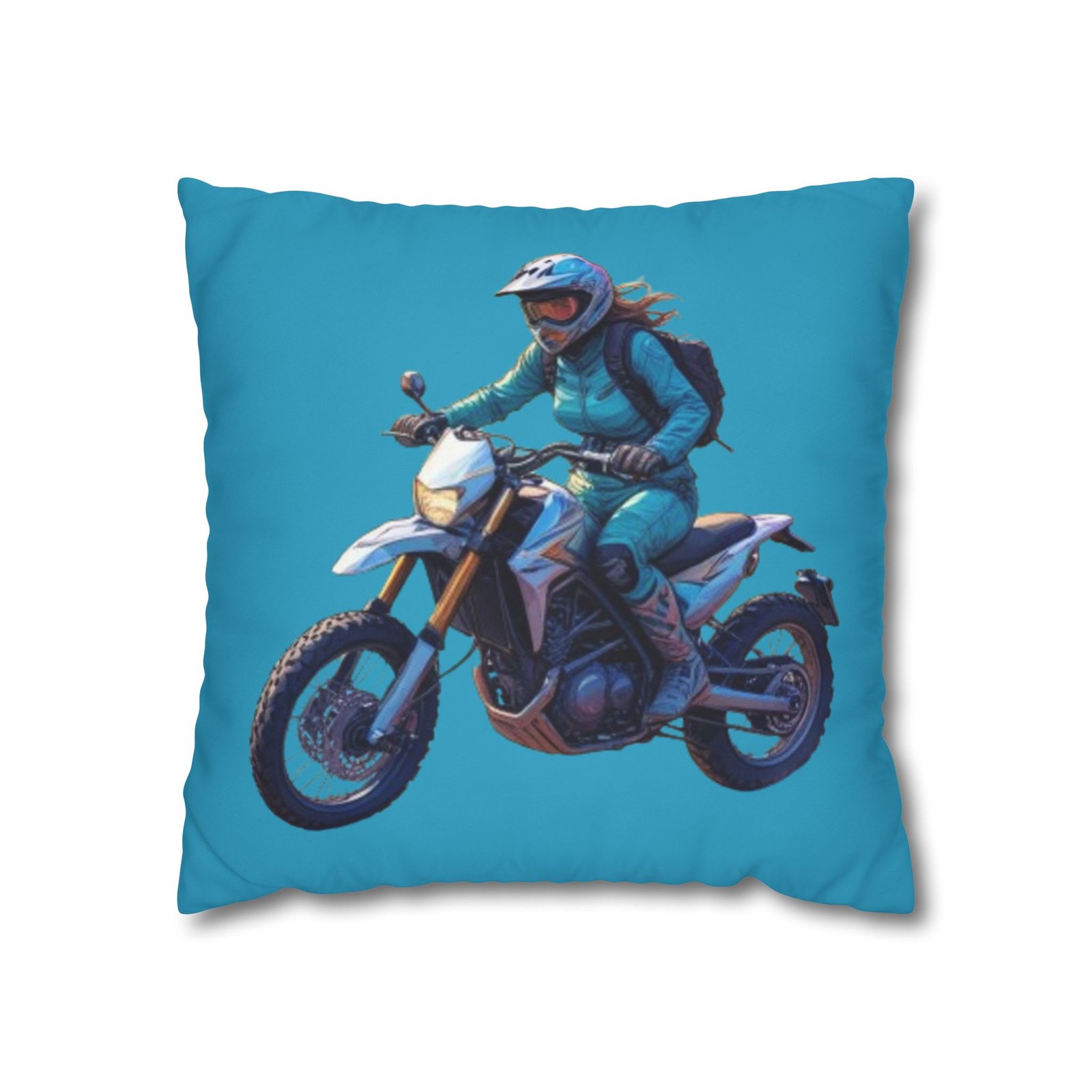 Scrambling Bikes Square Poly Canvas Pillowcase - Image 5