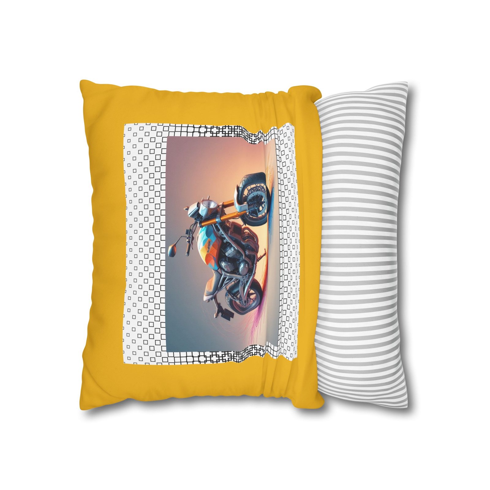 Scrambling Bikes Square Poly Canvas Pillowcase - Image 6
