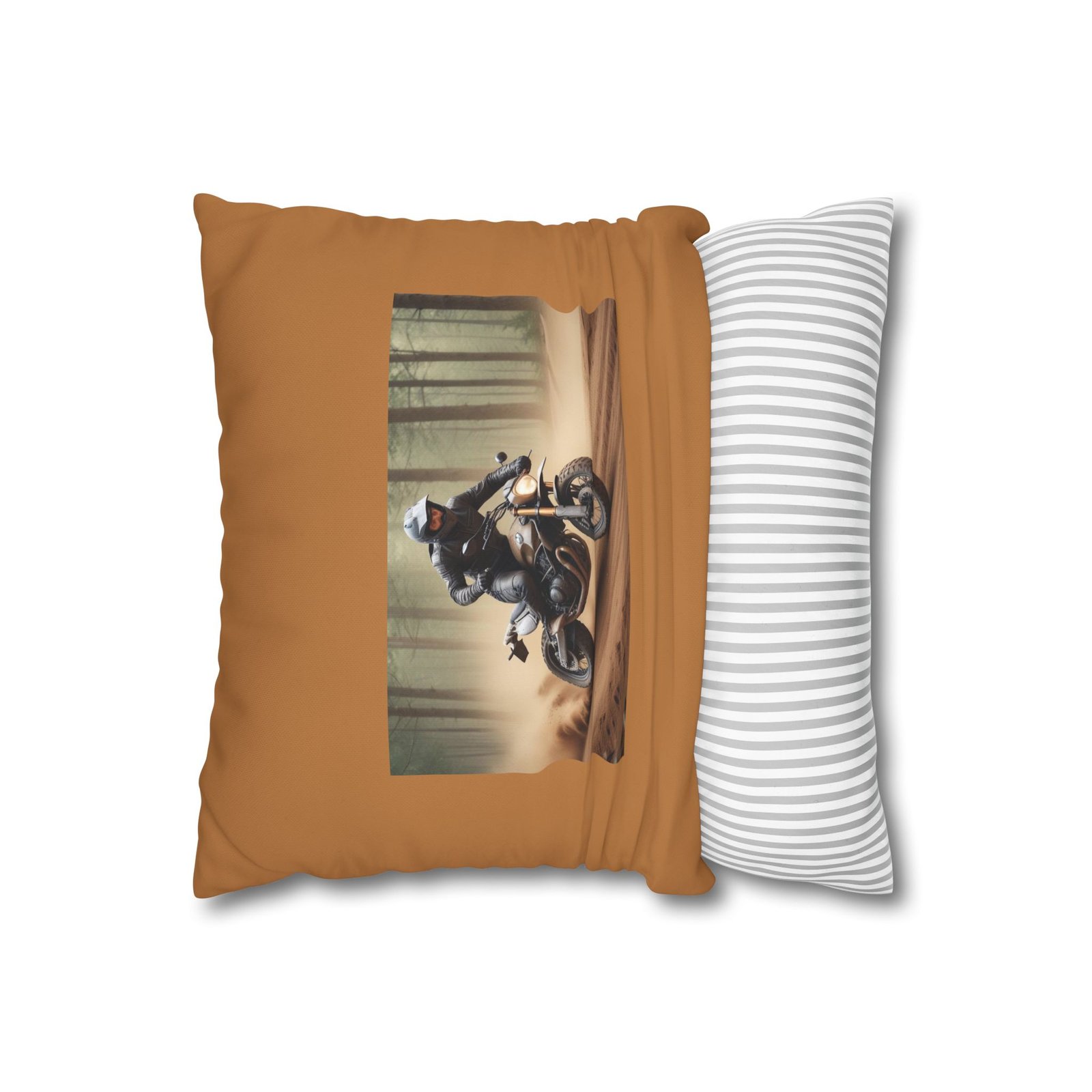 Scrambling Bikes Square Poly Canvas Pillowcase - Image 2