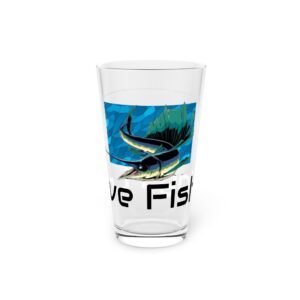 Fish Fishing Water Sports  Glass Pint Glass, Unique Beer Glass, Funny Gift for Fisherman, Independence Day Drinkware, Perfect for Summer BBQs