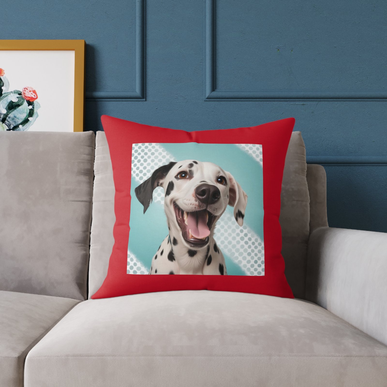 Dalmatian Pet Dog Puppy Cushion 08 .Square Poly Canvas Pillow 08 - Image 11