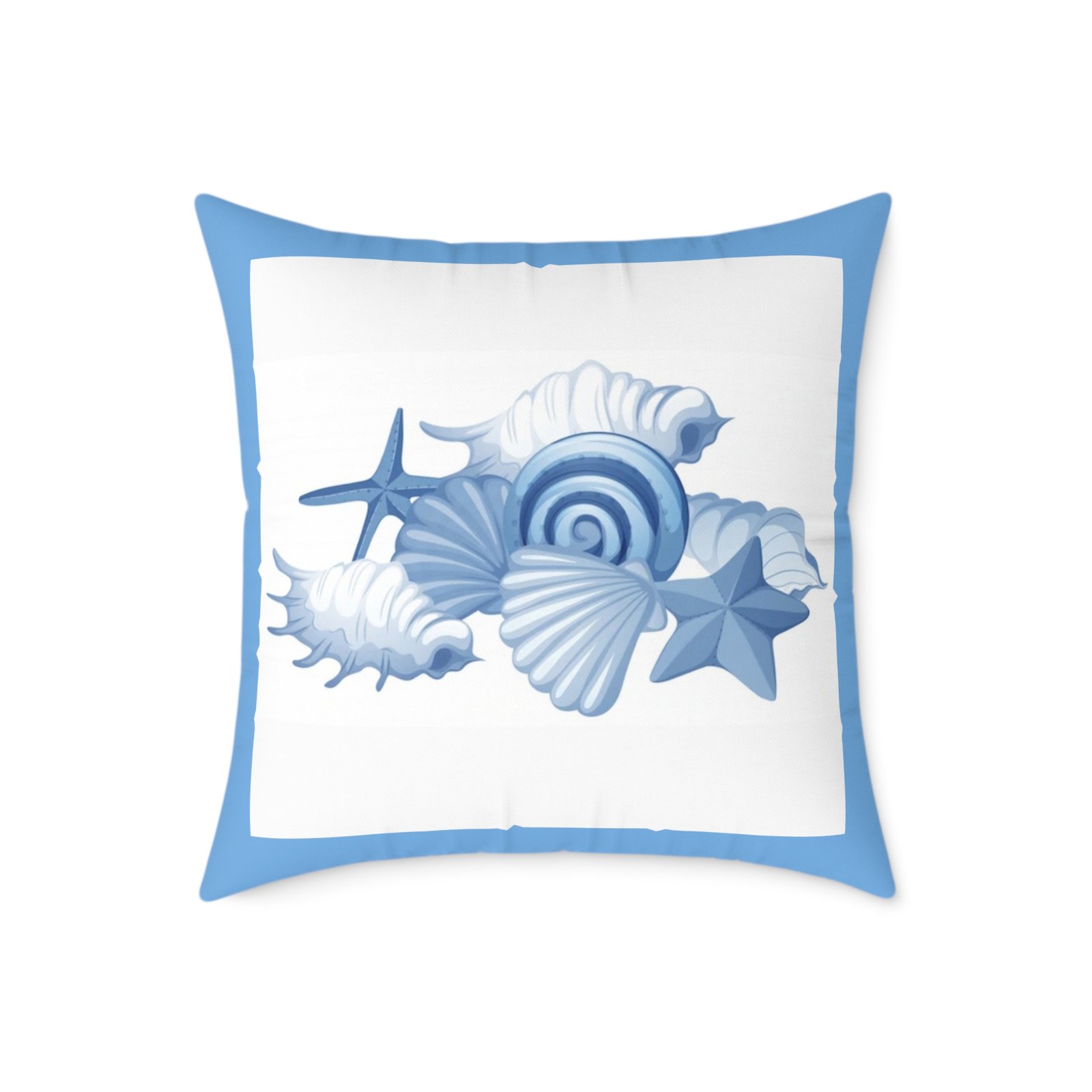Sea shells Seaside Beach Square Poly Canvas Pillow 08 - Image 13