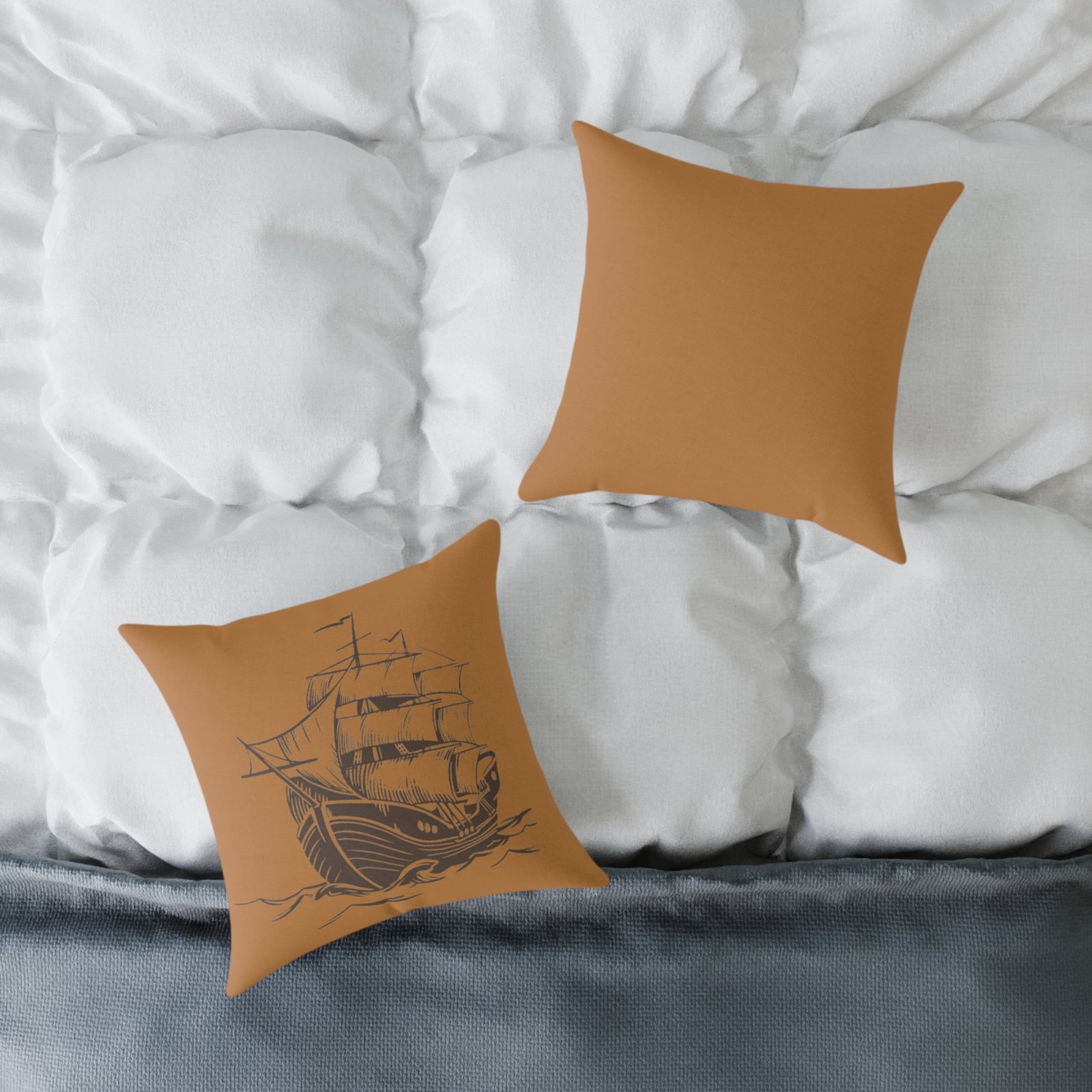 Square Pillow Ships Boats Yachts Sea Sailing Vessels Nautical Decor - Image 4