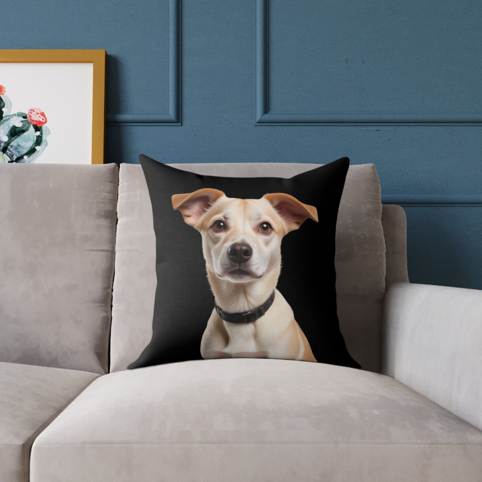 Jack Russell Square Poly Canvas Pillow - Image 7