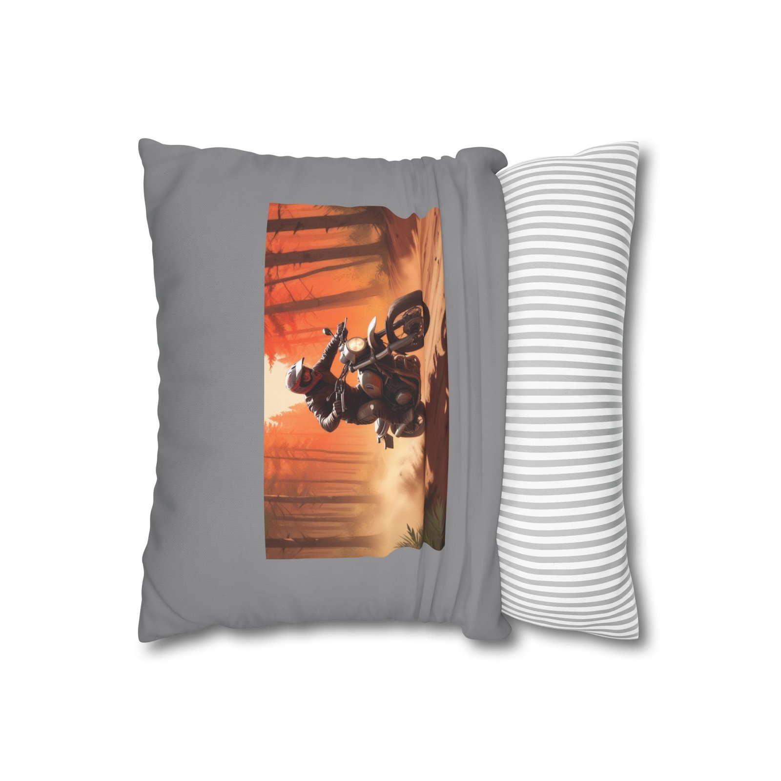 Scrambling Bikes Square Poly Canvas Pillowcase - Image 2