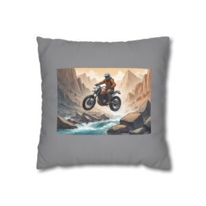 Scrambling Bikes Square Poly Canvas Pillowcase
