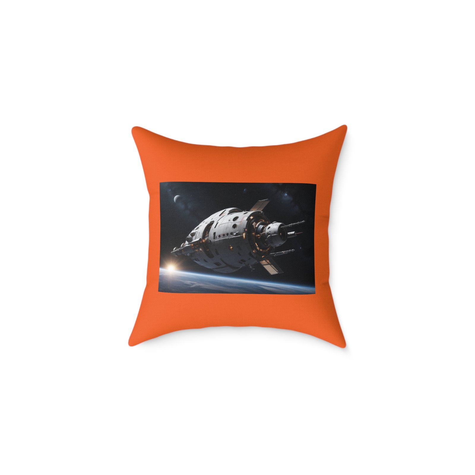 Space Ship Square Poly Canvas Pillow - Image 5