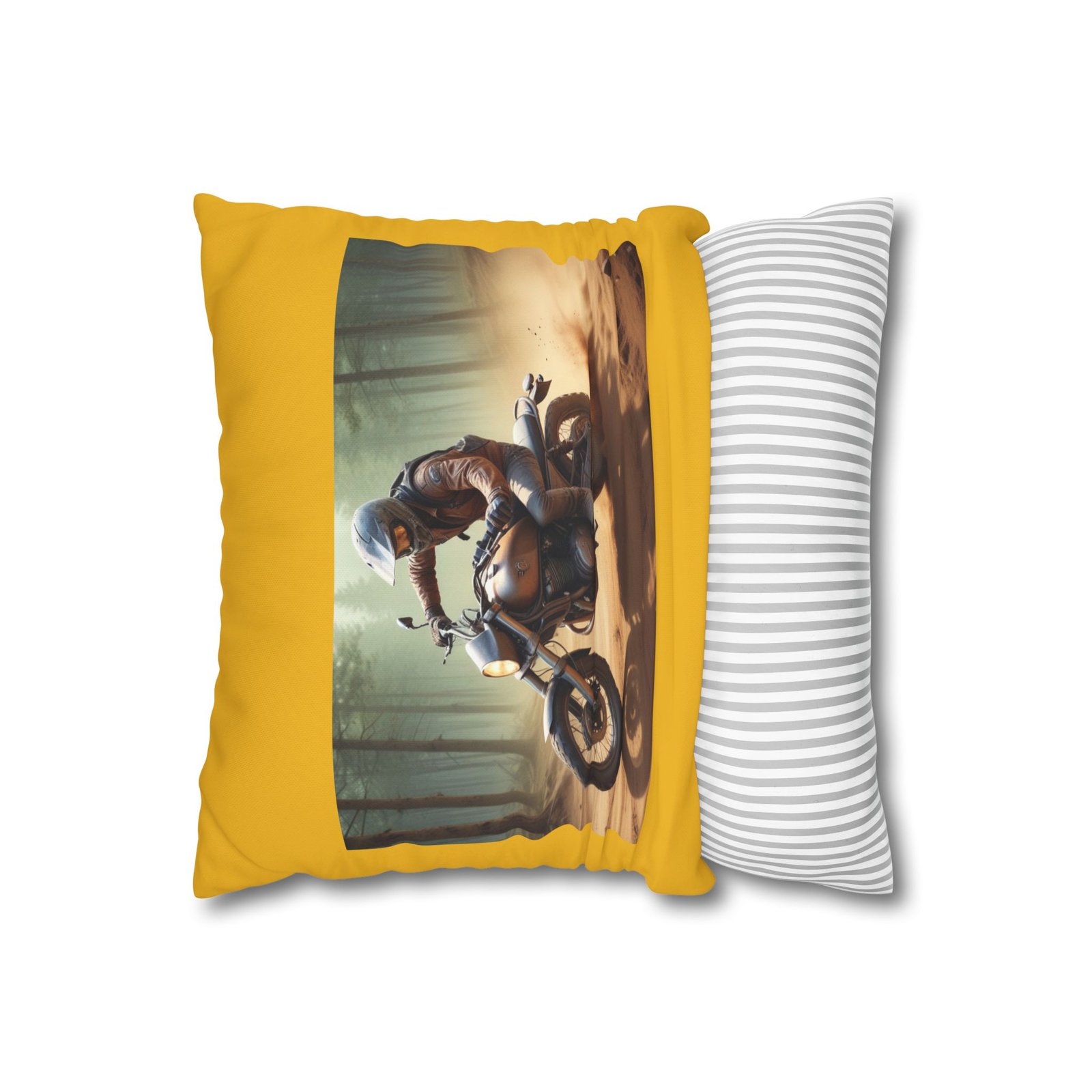 Scrambling Bikes Square Poly Canvas Pillowcase - Image 2