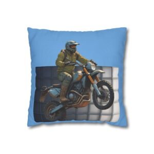 Scrambling Bikes Square Poly Canvas Pillowcase