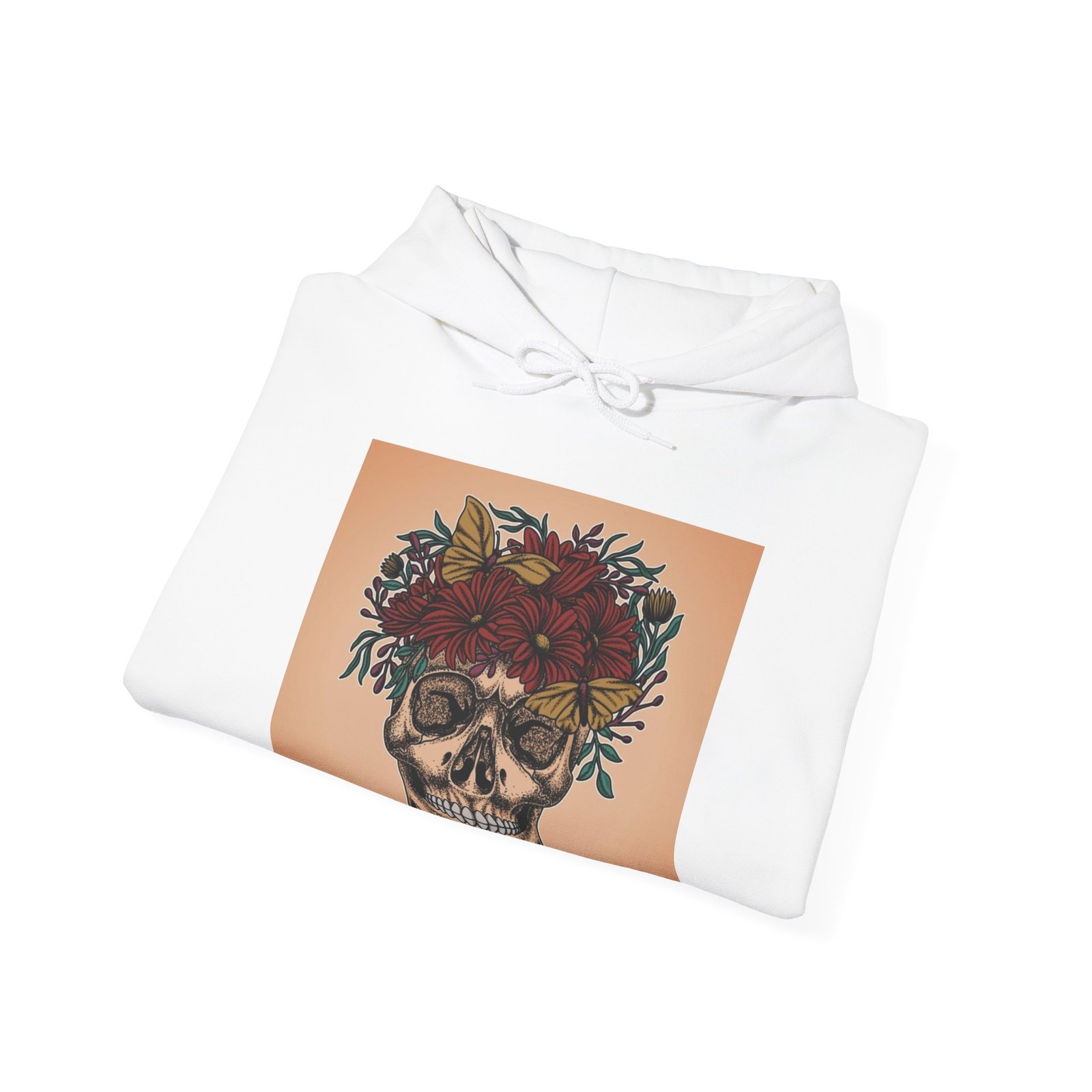 Skull Roses Tattoo Flowers Hoodie, Gothic Sweatshirt, Edgy Pullover, Dark Floral - Image 4