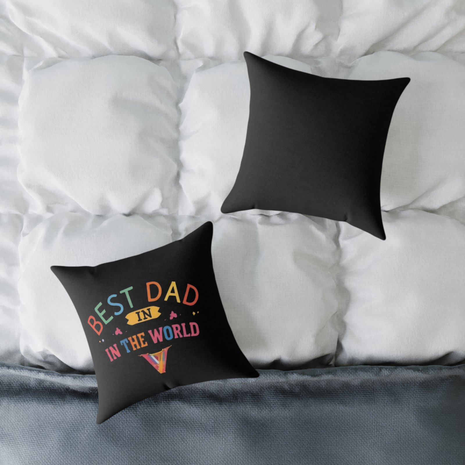 Best Dad Square Poly Canvas Pillow - Image 4