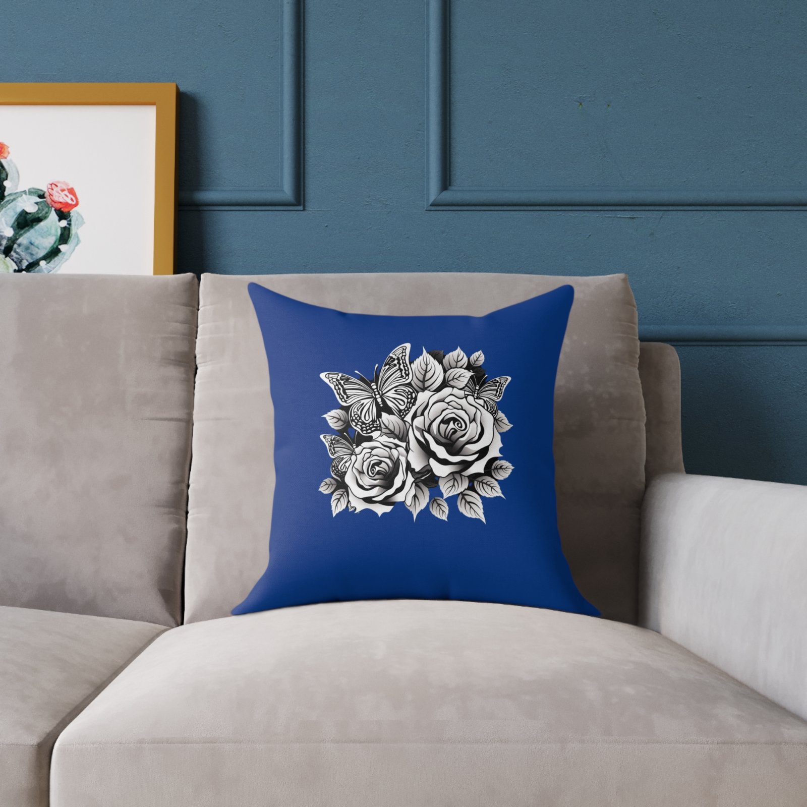 Butterfly Square Poly Canvas Pillow - Image 3