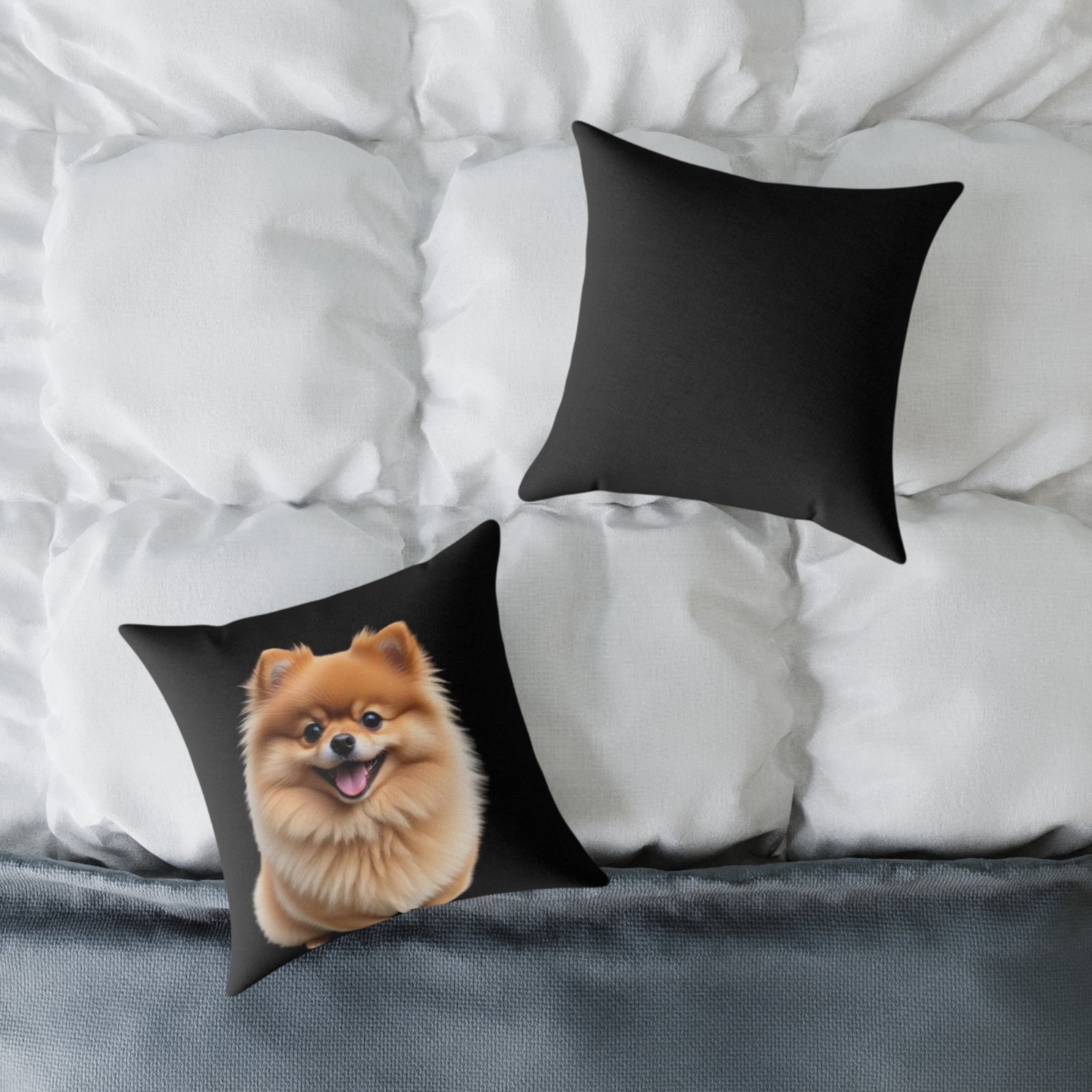 Pomeranian Dog Square Poly Canvas Pillow - Image 4