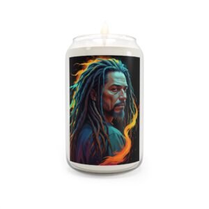 Scented Candle, Rasta Reggae Dreadlocks Design, 13.75oz