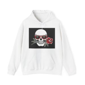 Skull Roses Tattoo Flowers Hoodie, Gothic Sweatshirt, Edgy Pullover, Dark Floral