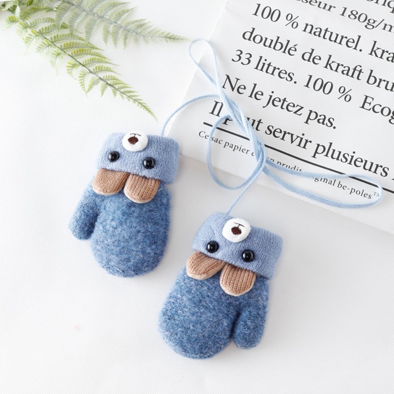 Plush cartoon baby gloves for babies and toddlers