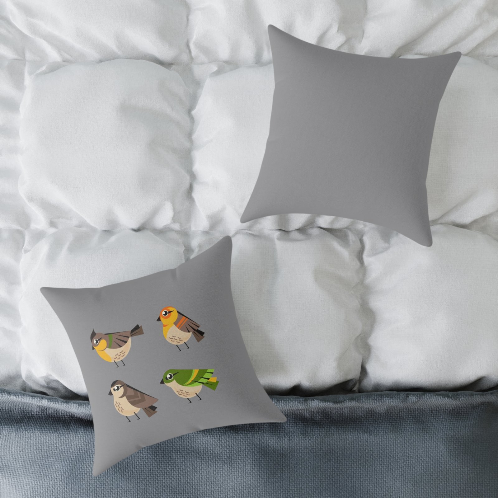 Bird Design Square Poly Canvas Pillow - Image 8