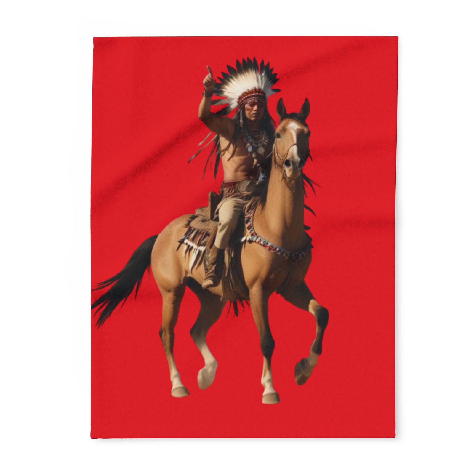 Red Indian Arctic Fleece Blanket