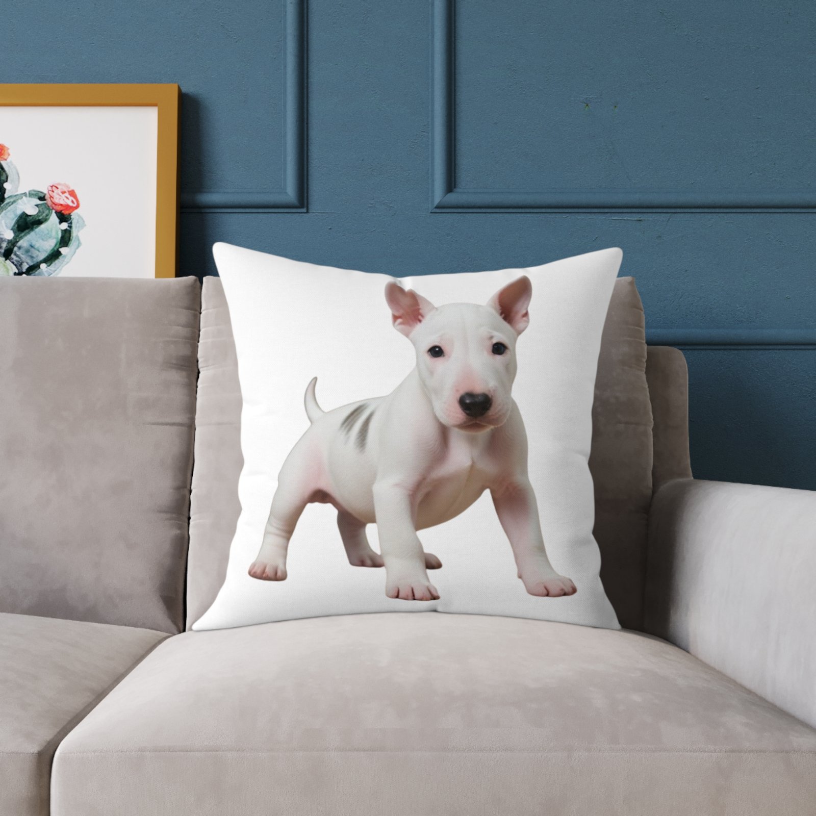 English Bull Terrier Square Poly Canvas Pillow - Image 11