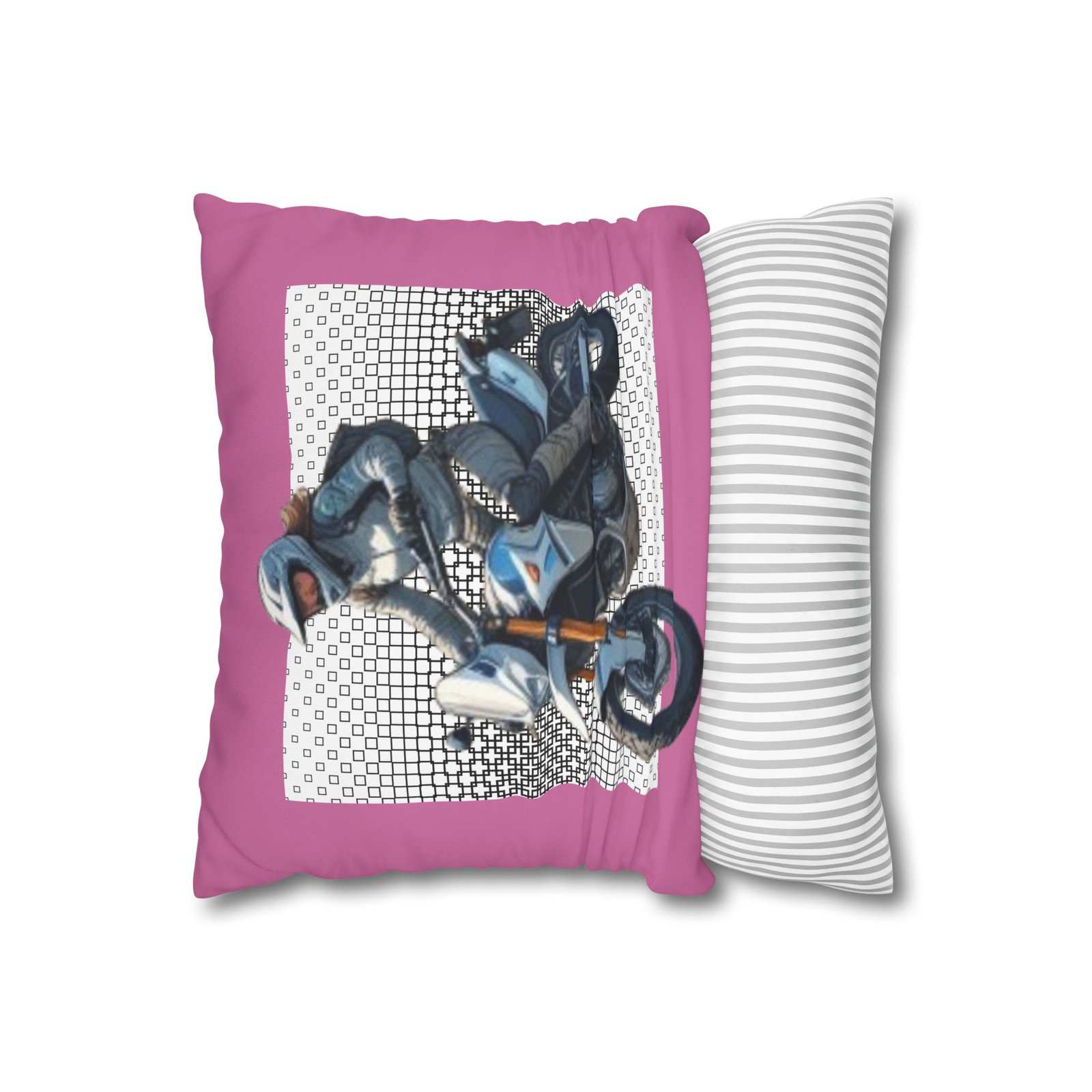 Scrambling Bikes Square Poly Canvas Pillowcase - Image 2