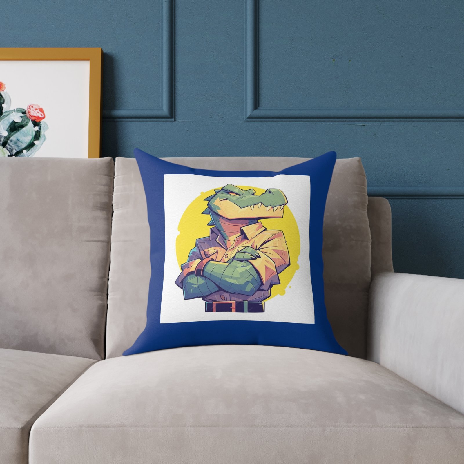 Dinassaur Square Poly Canvas Pillow - Image 7