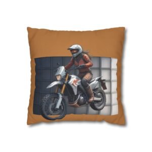 Scrambling Bikes Square Poly Canvas Pillowcase