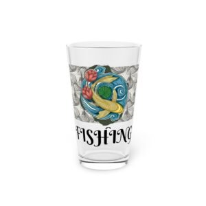 Fish Fishing Water Sports  Glass Pint Glass, Unique Beer Glass, Funny Gift for Fisherman, Independence Day Drinkware, Perfect for Summer BBQs