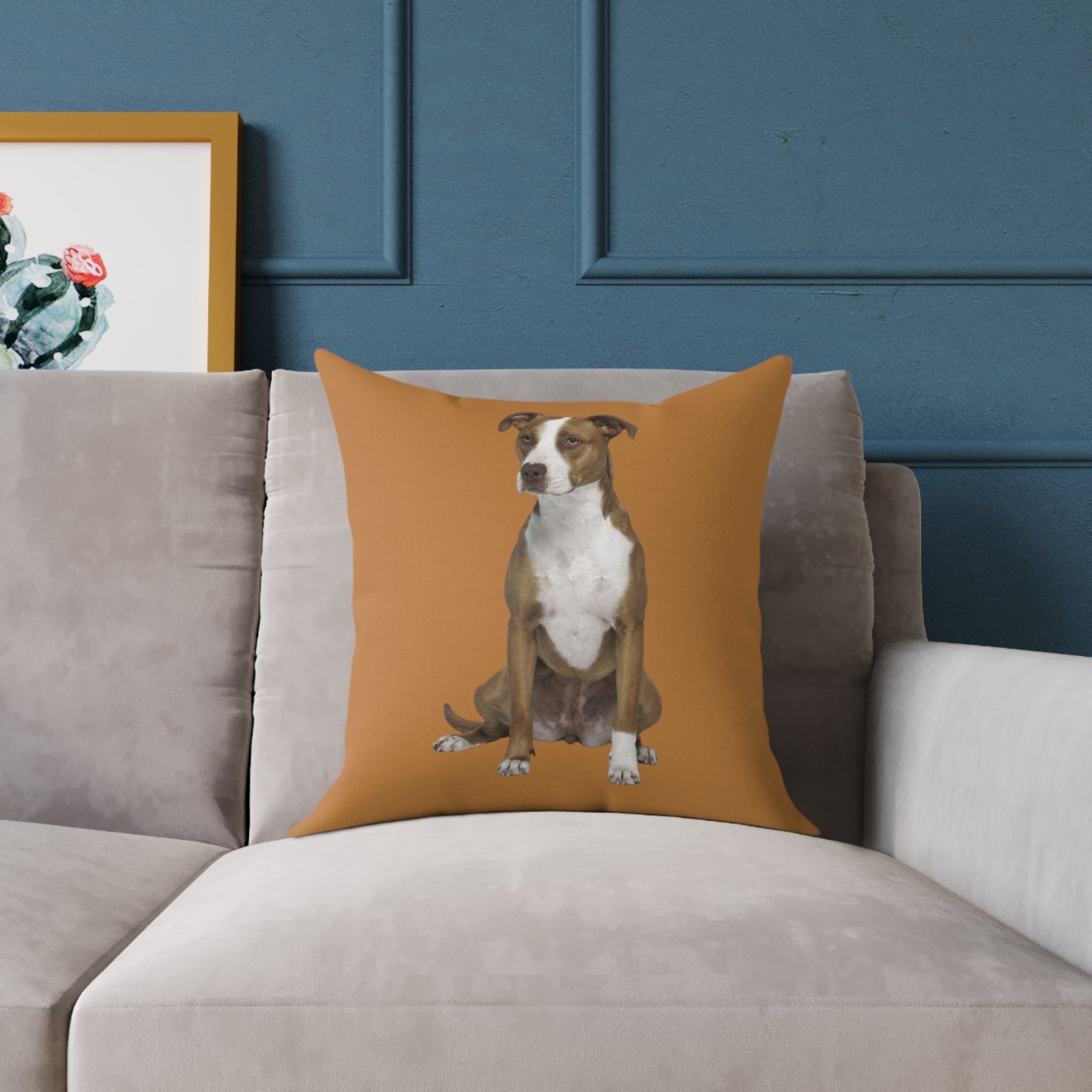 Staffordshire Bull Terrier Square Poly Canvas Pillow 08 - Image 7