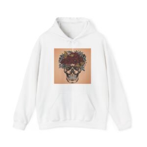 Skull Roses Tattoo Flowers Hoodie, Gothic Sweatshirt, Edgy Pullover, Dark Floral