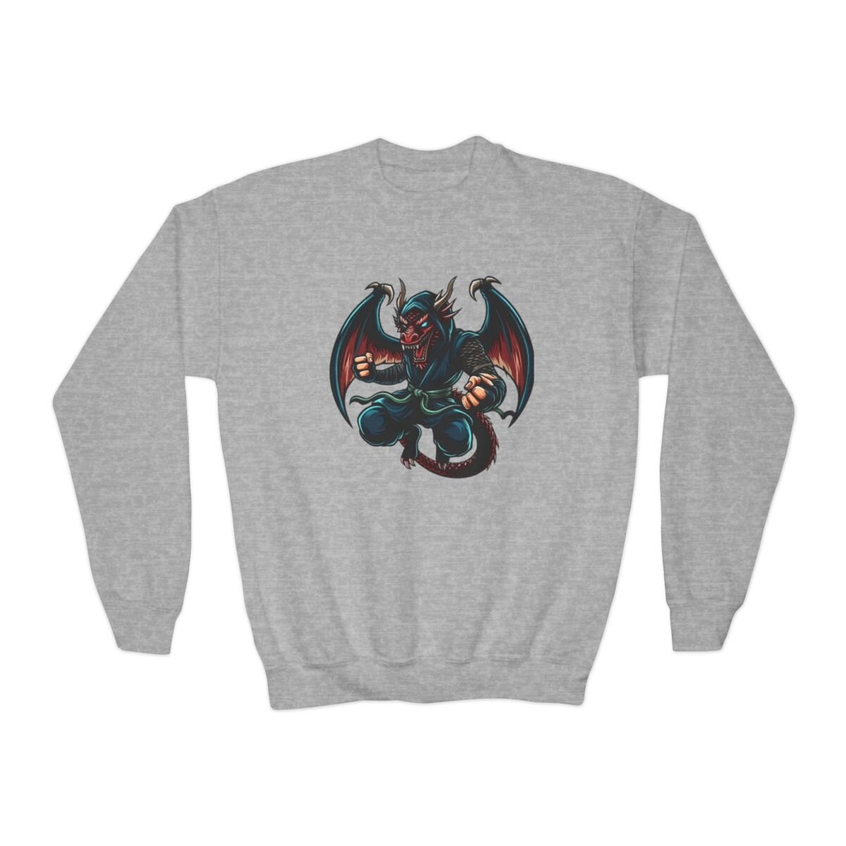 Street Reptile Kids Graphic Crewneck Sweatshirt — Cool Cartoon Lizard in Cap - Image 9
