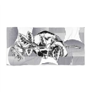 Skull Tattoo Beach Towel - A Bold Statement for Beach Lovers, Surf & Swim, Summer Travel, Pool Parties, Unique Gift Idea