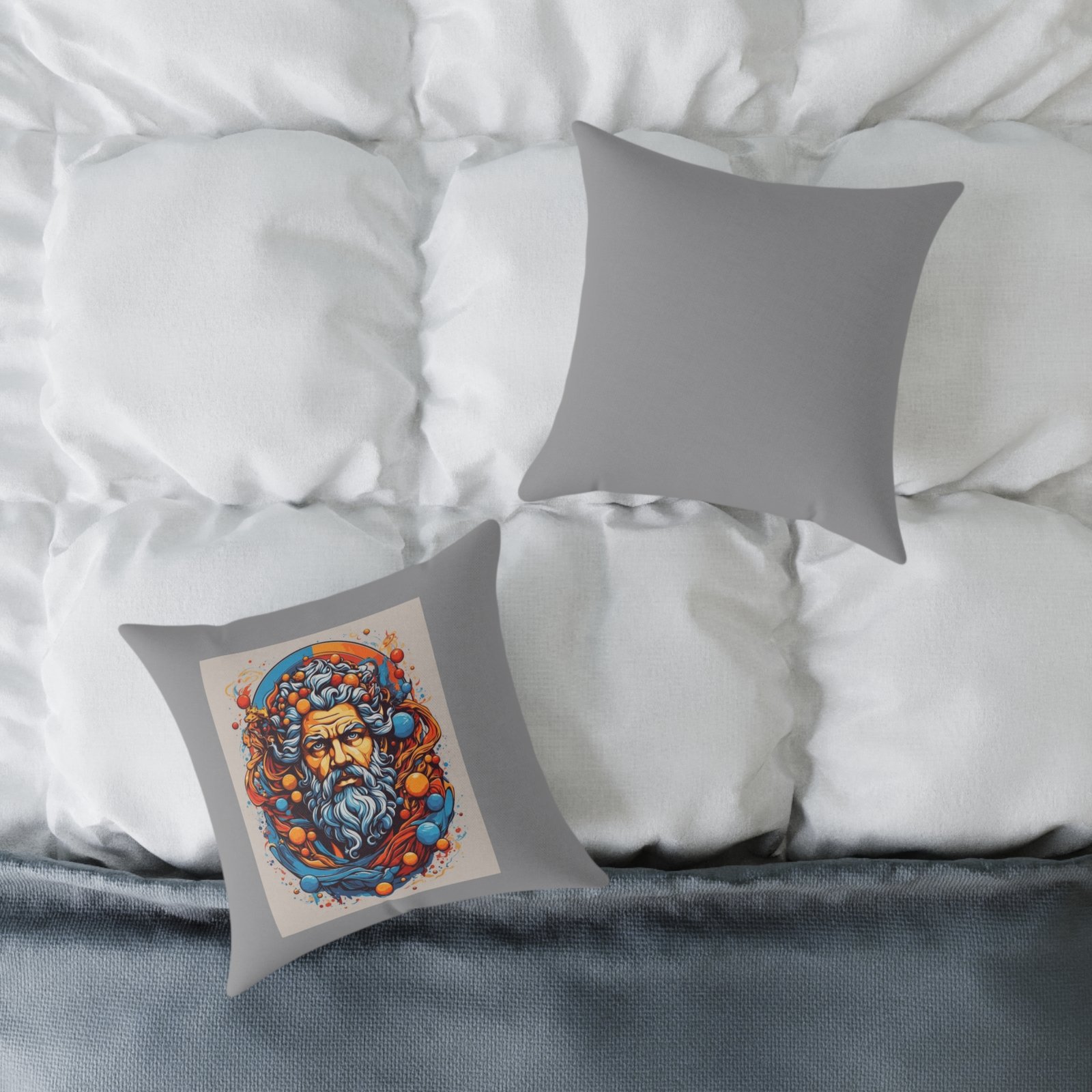 In The Deep Print Square Poly Canvas Pillow - Image 4