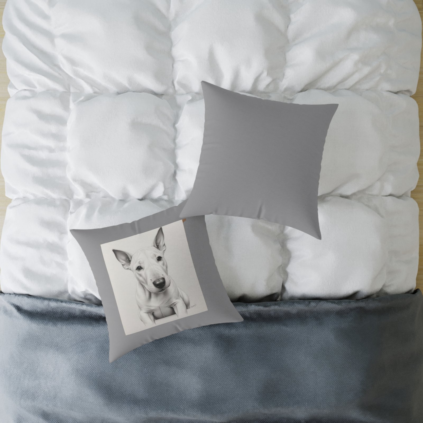 English Bull Terrier Square Poly Canvas Pillow - Image 12