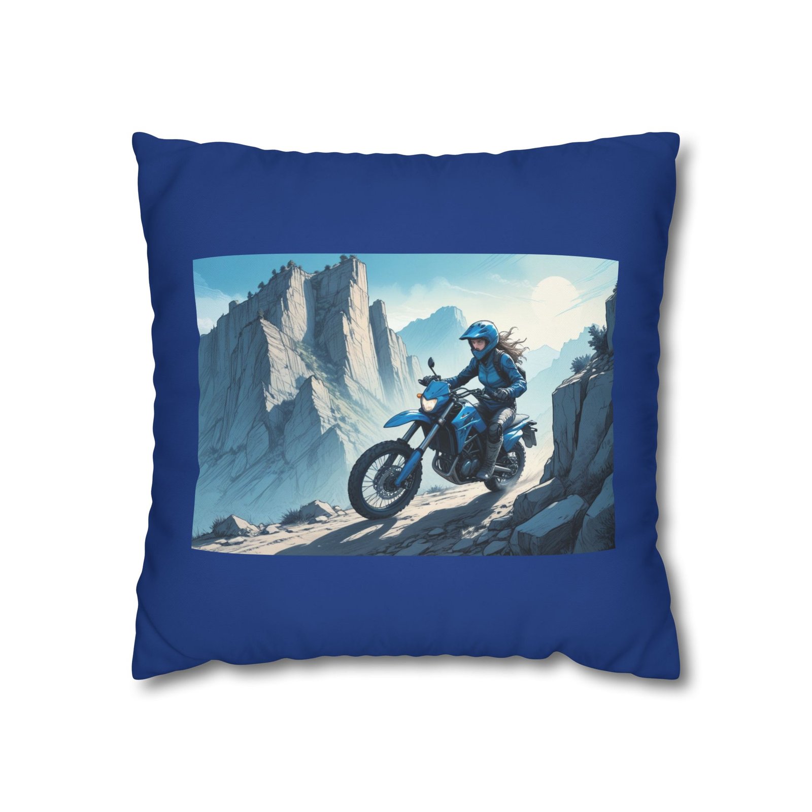 Scrambling Bikes Square Poly Canvas Pillowcase - Image 5