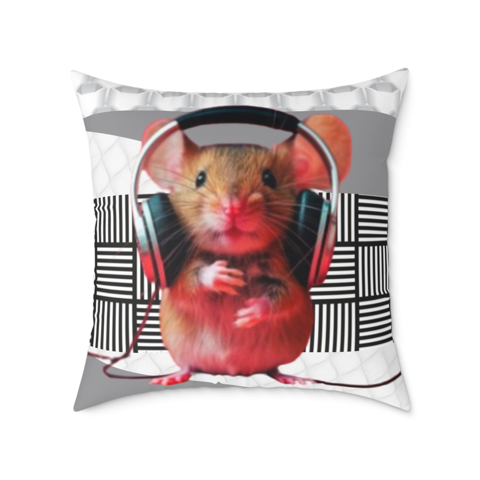 Music Dj Animal Headphones Square Poly Canvas Pillow 08 - Image 17