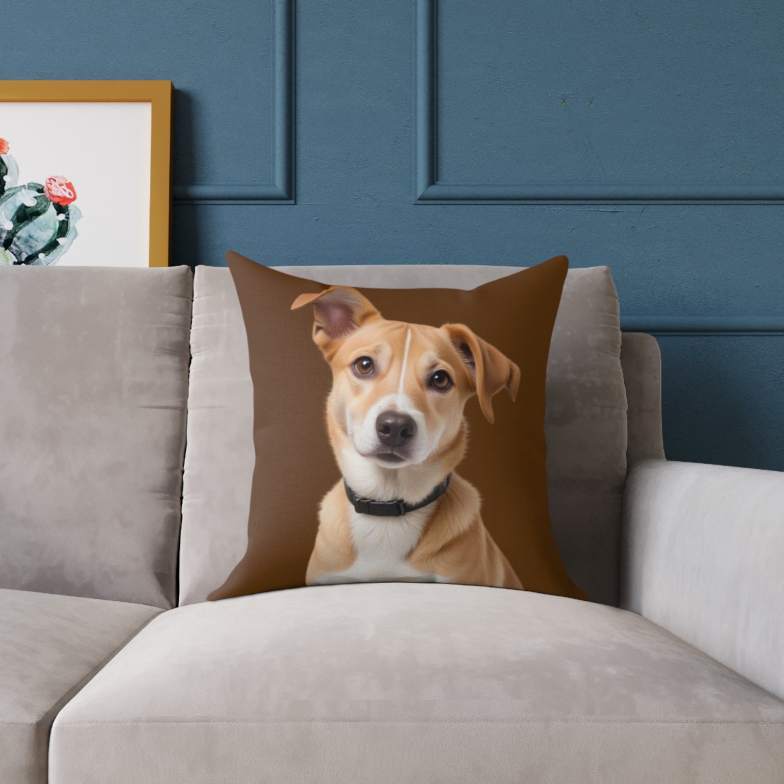 Jack Russell Square Poly Canvas Pillow - Image 7