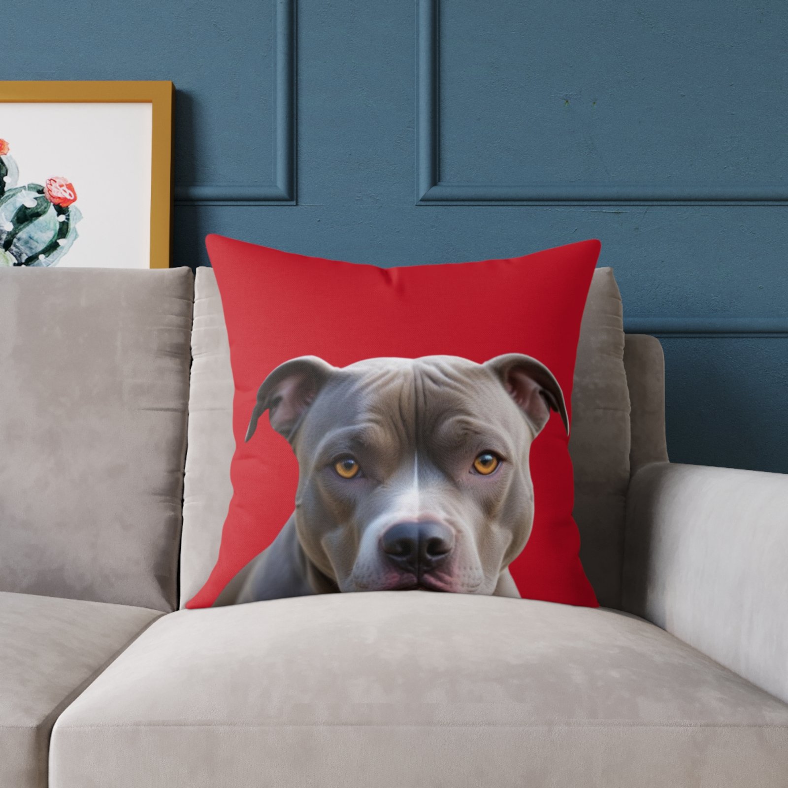 Staffordshire Bull Terrier Square Poly Canvas Pillow - Image 11