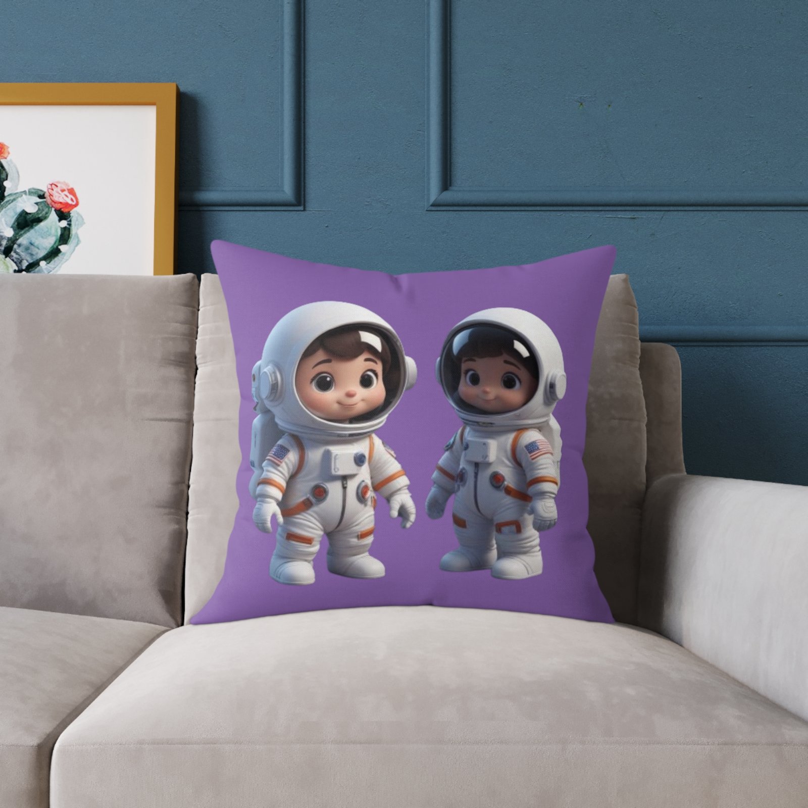 Astronauts Square Poly Canvas Pillow 08 - Image 11