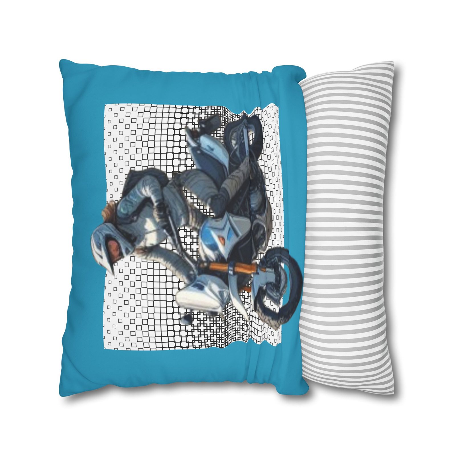 Scrambling Bikes Square Poly Canvas Pillowcase - Image 14