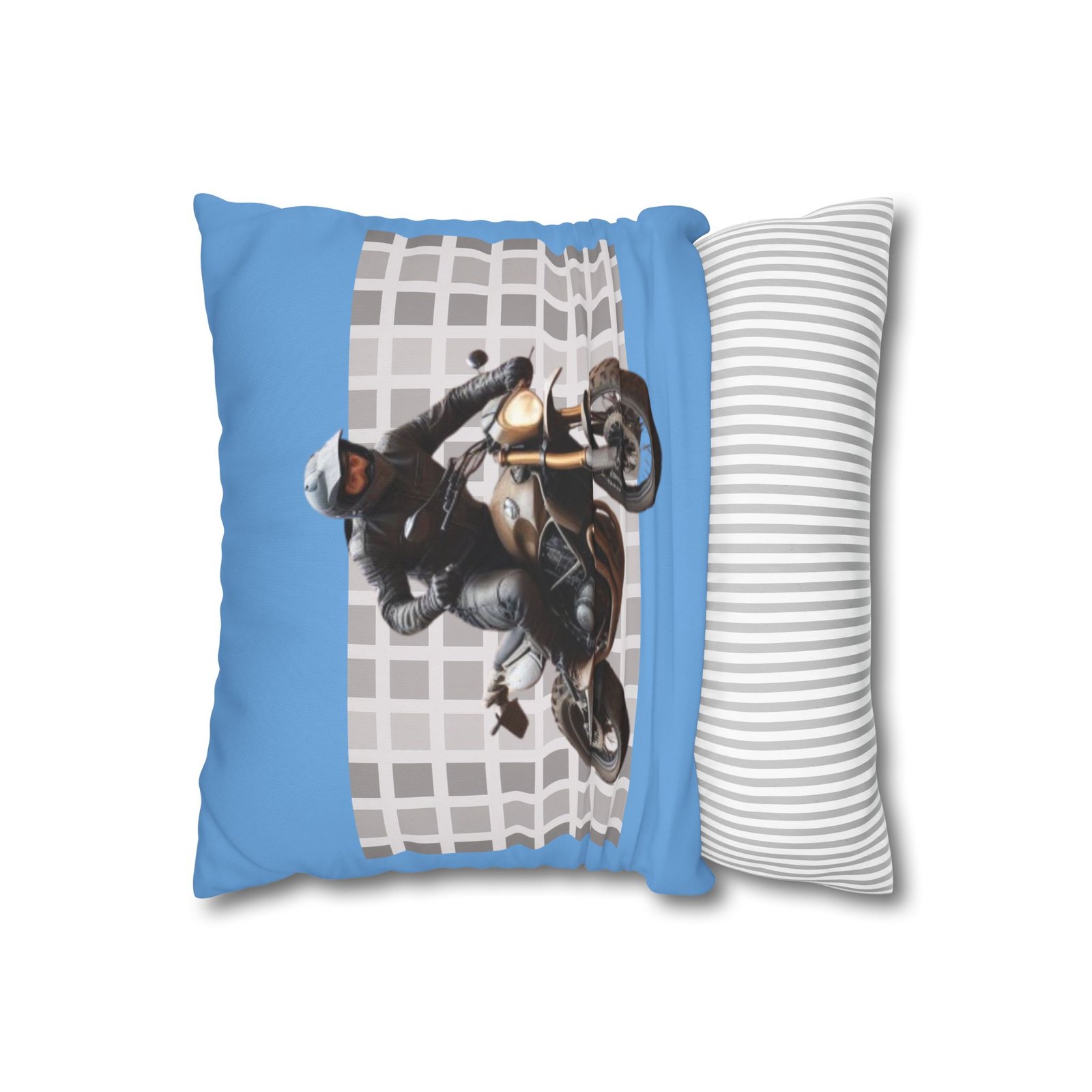 Scrambling Bikes Square Poly Canvas Pillowcase - Image 2