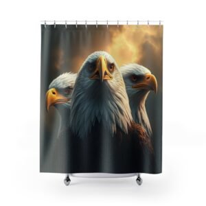Eagles Shower Curtain, Unique Bathroom Decor, Reptile Lovers Gift, Fun Home Accessories, Quirky Bathroom Style