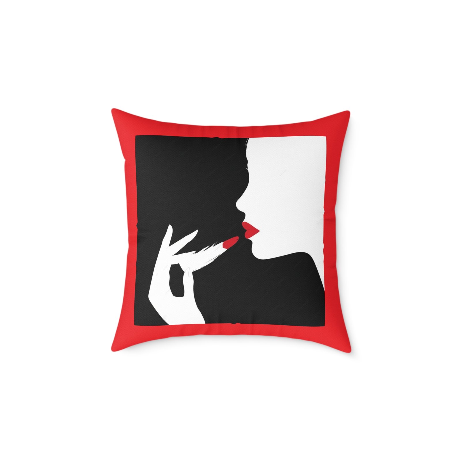 Black & White Square Poly Canvas Pillow - Image 9