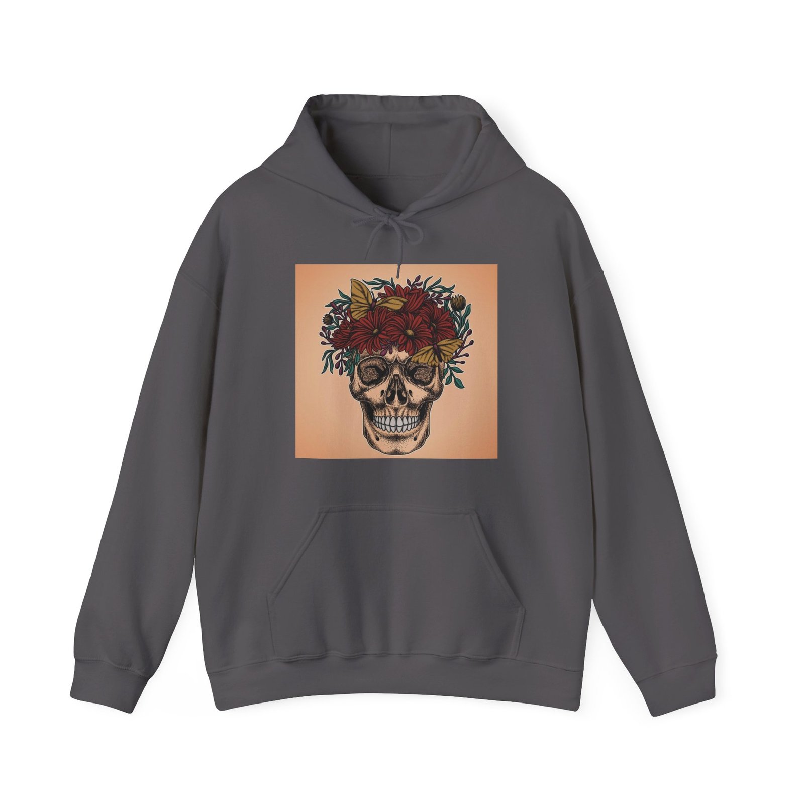 Skull Roses Tattoo Flowers Hoodie, Gothic Sweatshirt, Edgy Pullover, Dark Floral - Image 45