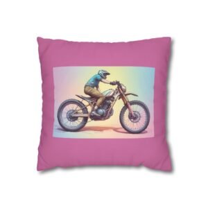 Scrambling Bikes Square Poly Canvas Pillowcase