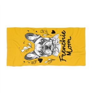 French Bulldog Beach Towel, Dog Lover Gift, Beach Day Essential, Summer Accessory, Stained Glass Art Towel