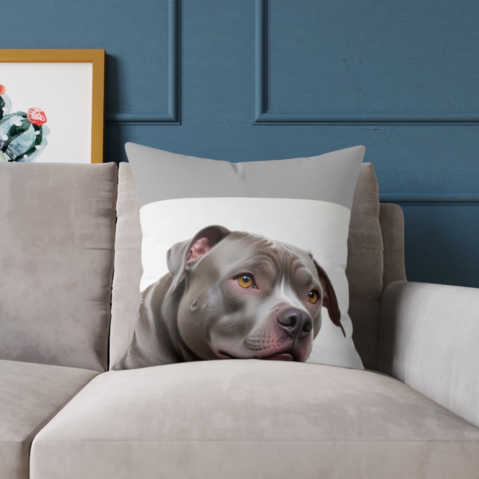 Staffordshire Bull Terrier Square Poly Canvas Pillow - Image 11