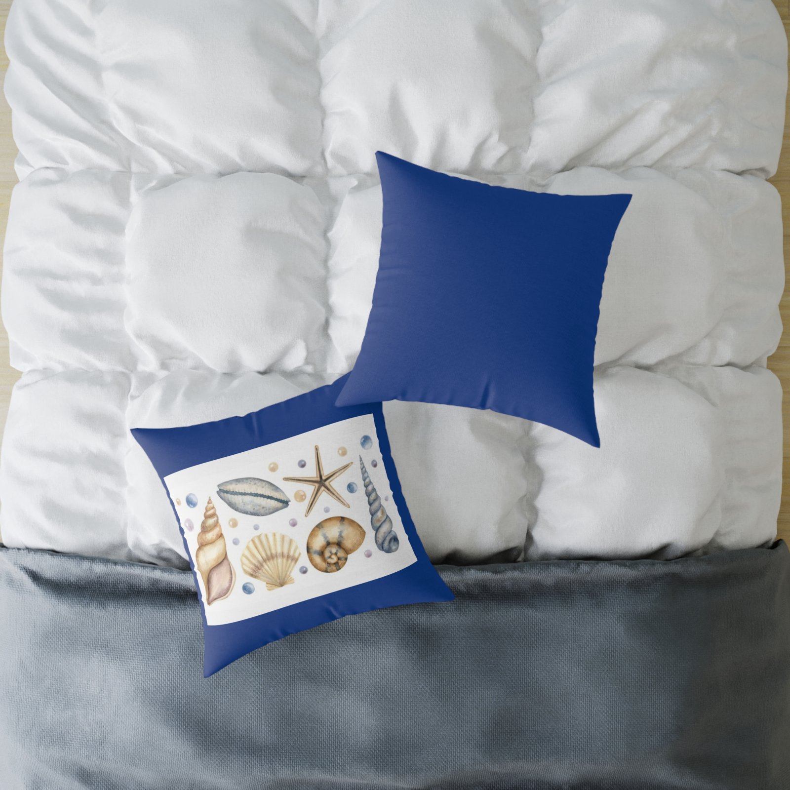 Sea shells Seaside Beach Square Poly Canvas Pillow 08 - Image 12