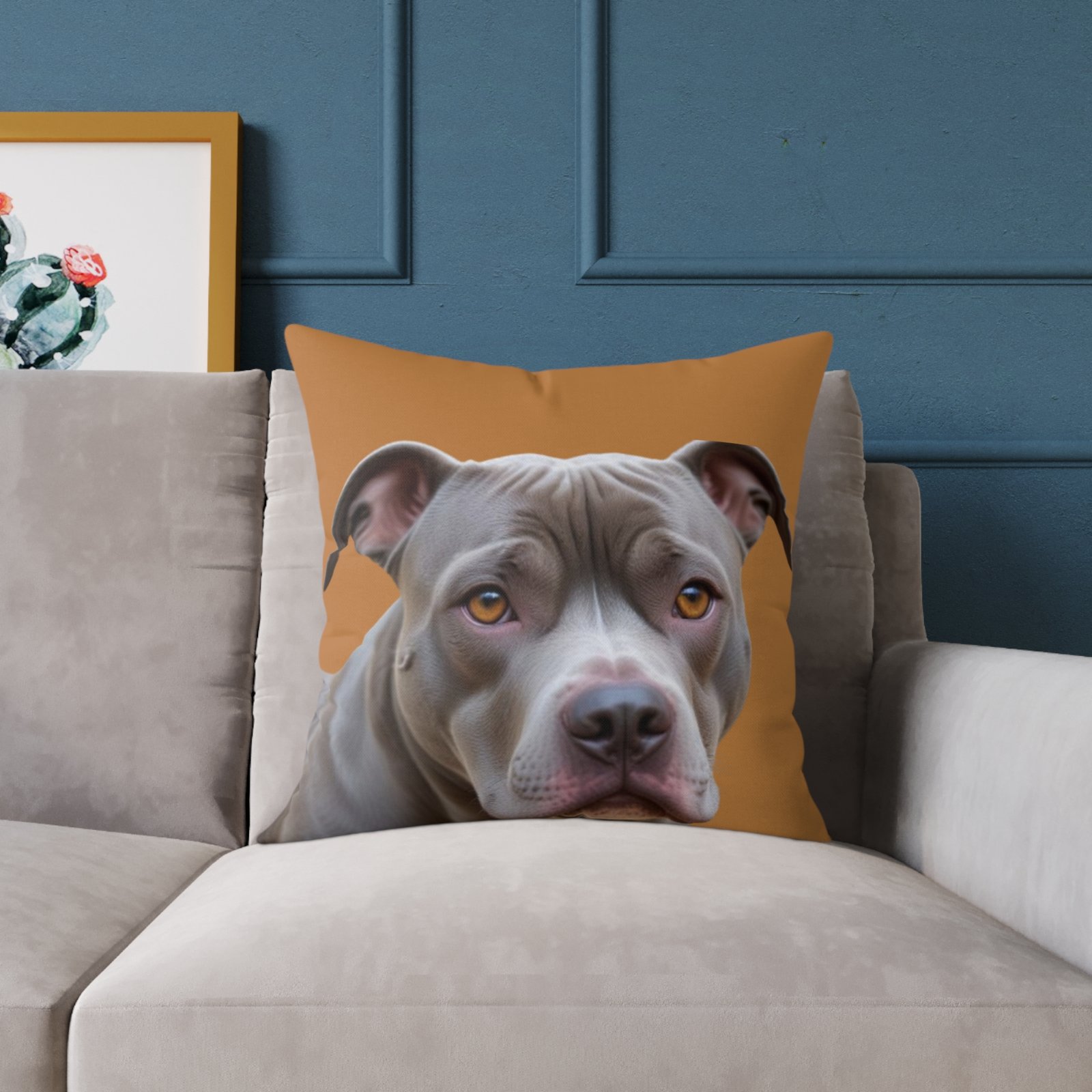 Staffordshire Bull Terrier Square Poly Canvas Pillow - Image 11