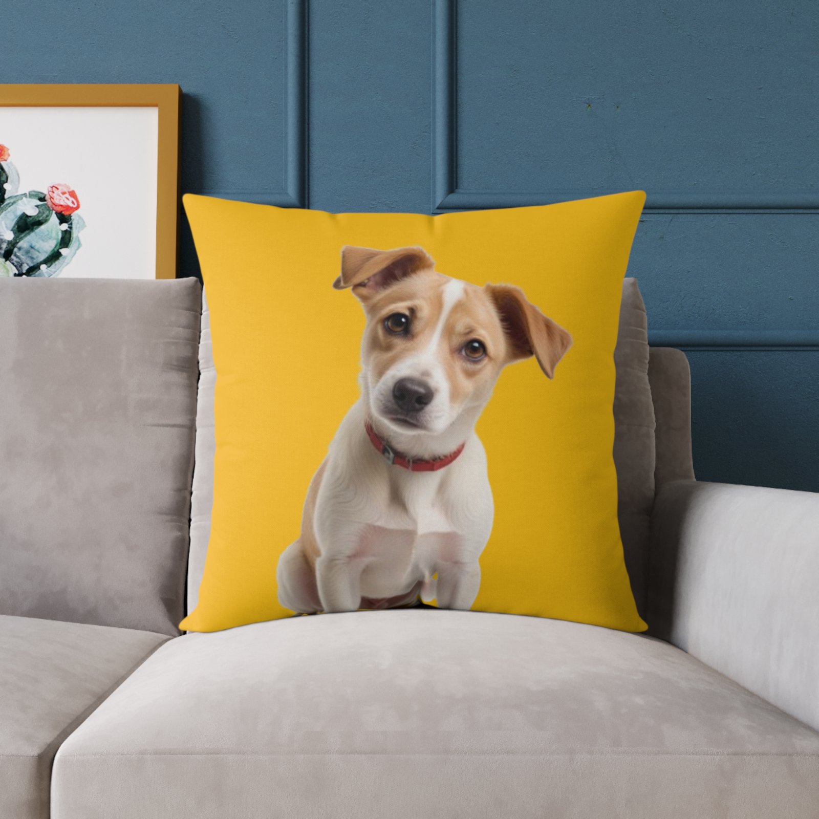 Jack Russell Square Poly Canvas Pillow - Image 15