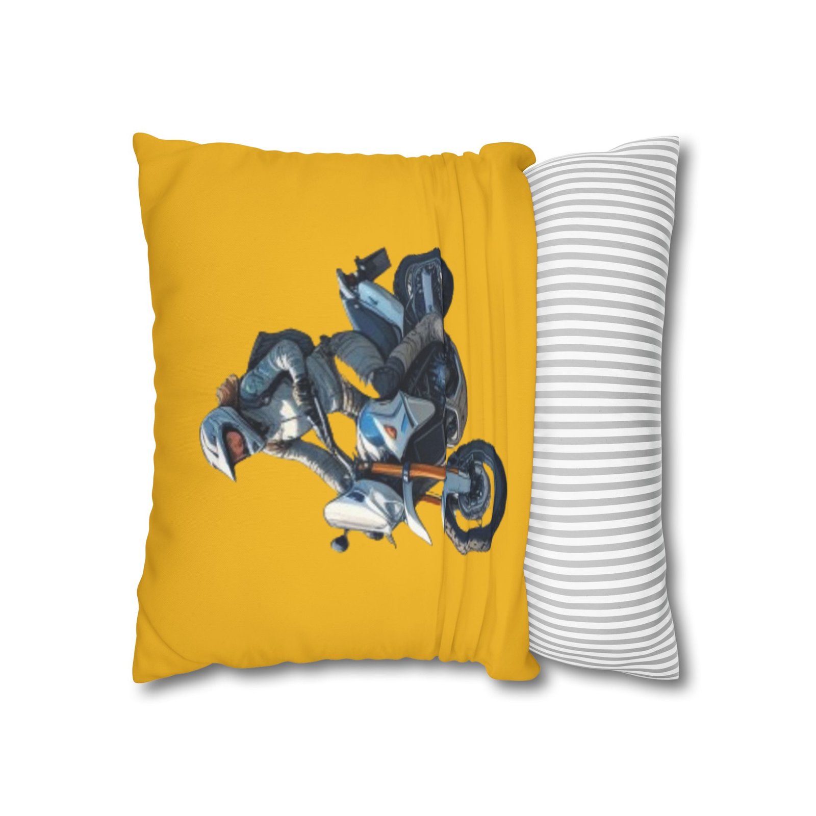 Scrambling Bikes Square Poly Canvas Pillowcase - Image 6